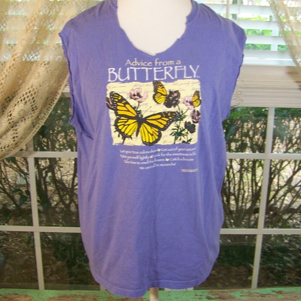 Advice From A Butterfly T Shirt Cut Neck Arms XL